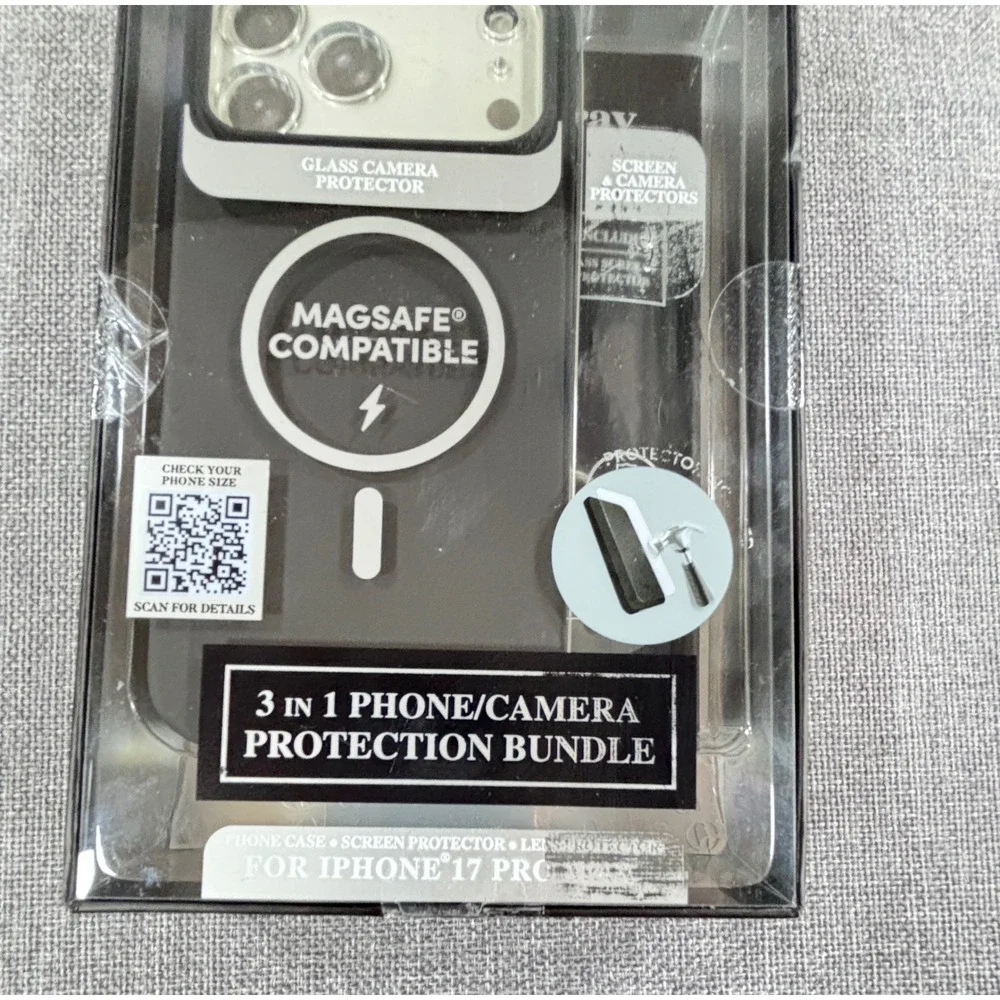 Oliver Gray iPhone 17 Pro Max 3-in-1 Protection Bundle Case Screen NEW Black